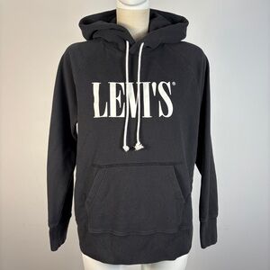 ❤️ Levi's Black & White Spell Out Logo Men’s Hoodie S